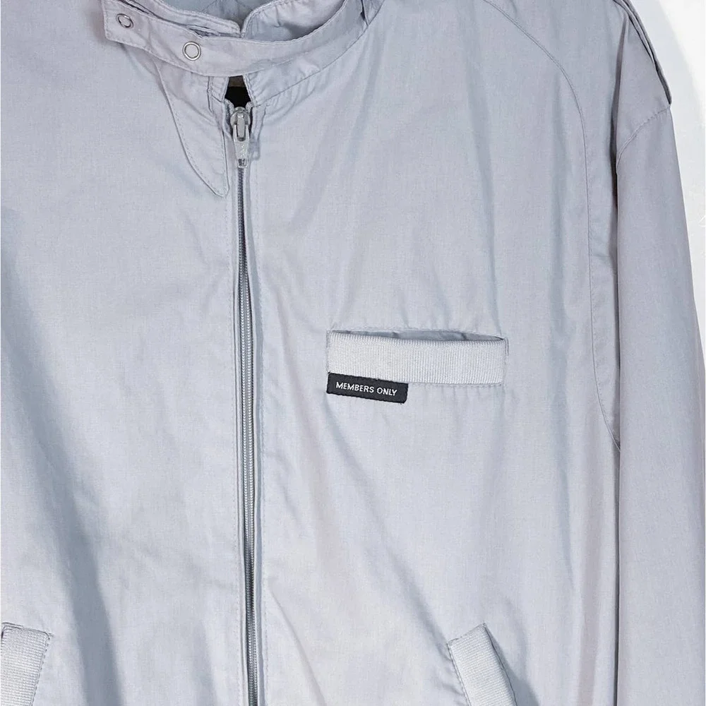 Members Only Vintage Gray Racer Jacket - Picture 3 of 9
